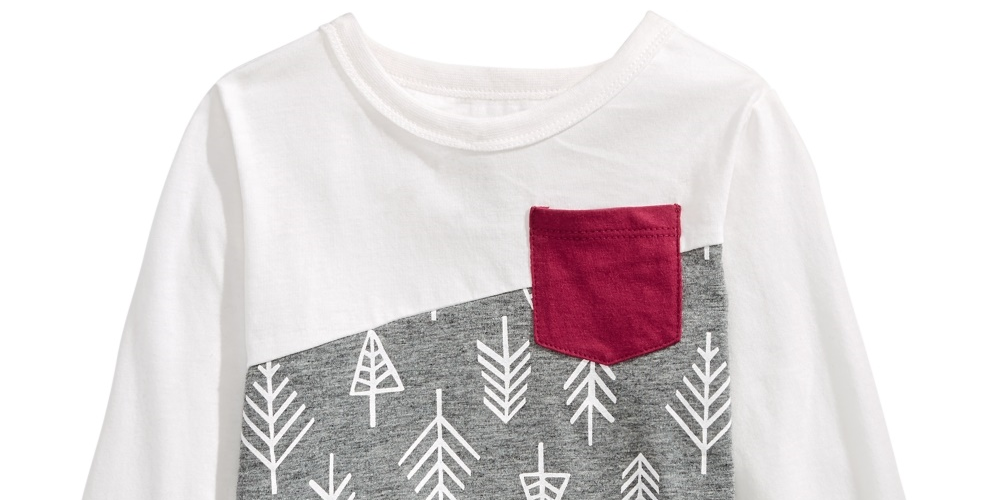 First Impressions Kid's Baby Boys Cotton Long Sleeve Colorblocked T-Shirt White Size 18