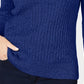 Karen Scott Women's Marled Cotton Cable Knit Sweater Blue Size Petite Small