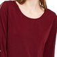 NY Collection Women's Split Sleeve Top Red Size Petite Medium
