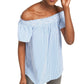 Michael Kors Women's Striped Off The Shoulder Top White Size XX-Large
