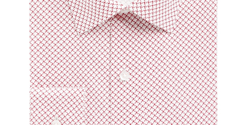 Alfani Men's Printed Collared Slim Fit Stretch Dress Shirt White Size 32-33