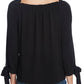 CeCe Women's Ruched Neck Tie Sleeve Top -Green Size X-Large