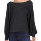 Free People Women's Knit Westend Thermal Black Top Size Medium