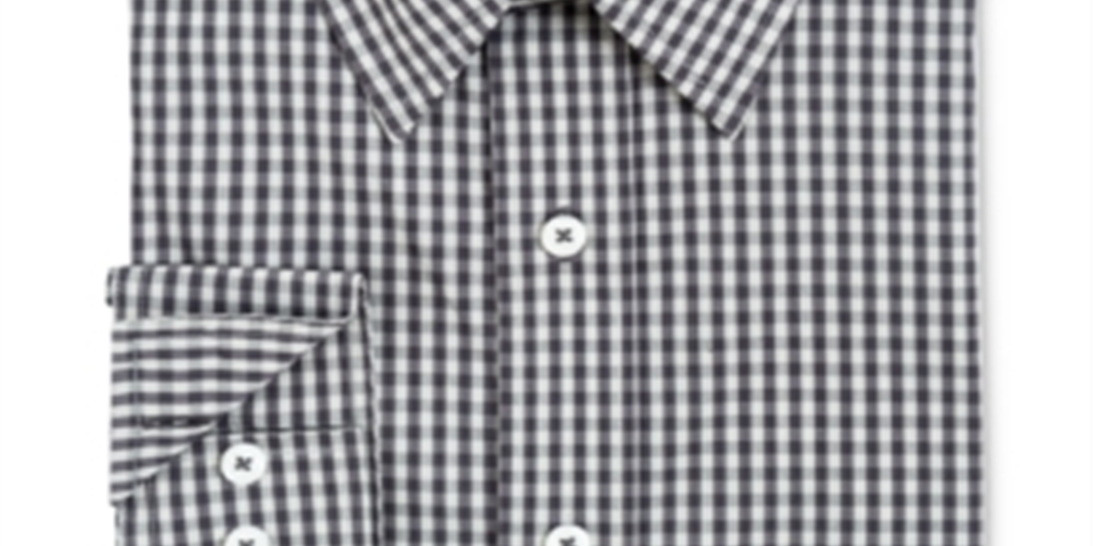 Nick Men's Slim Fit Gingham Shirt Gray Size L