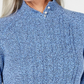 Karen Scott Women's Textured  Knitted Long Sleeve Turtle Neck Sweater Blue Size Petite Small