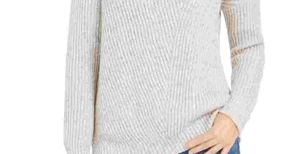 Style & Co Women's Ribbed Drop Shoulder Sweater Beige Size Large