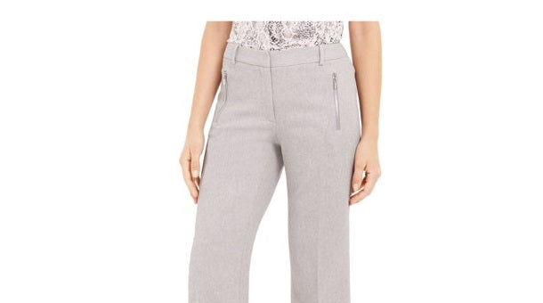 Calvin Klein Women's Pocketed Zippered Wear To Work Pants Purple Size 4 Petite
