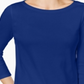 Charter Club Women's Pima Cotton Button Shoulder Top Blue Size Petite XL
