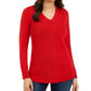 Charter Club Women's V Neck Sweater Red Size Large