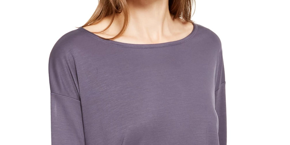 Eileen Fisher Women's Ballet Neck Long Sleeve Top Grey Size Small