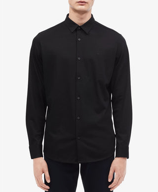 Calvin Klein Men's Slim Fit French Placket Shirt Black Size XX-Large