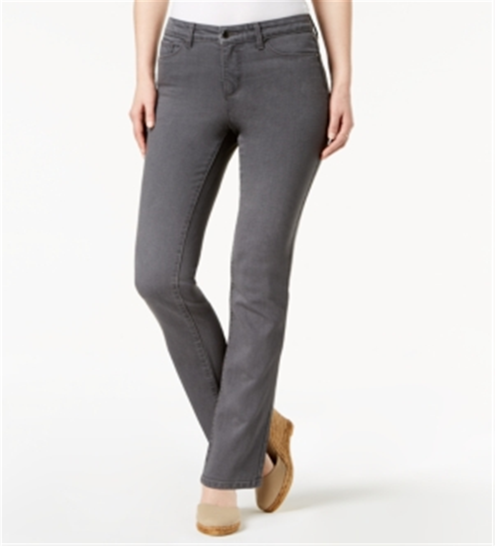Charter Club Women's Lexington Tummy Control Straight Leg Jeans tailored tops and tees Gray Size -26 S