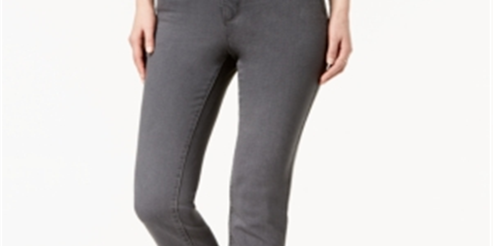 Charter Club Women's Lexington Tummy Control Straight Leg Jeans tailored tops and tees Gray Size -26 S