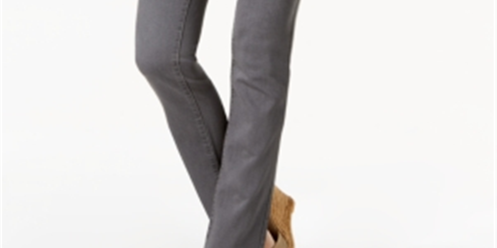 Charter Club Women's Lexington Tummy Control Straight Leg Jeans tailored tops and tees Gray Size -26 S