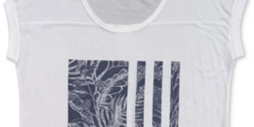 Style & Co Women's Tropical Flag Graphic T-Shirt White Size Small