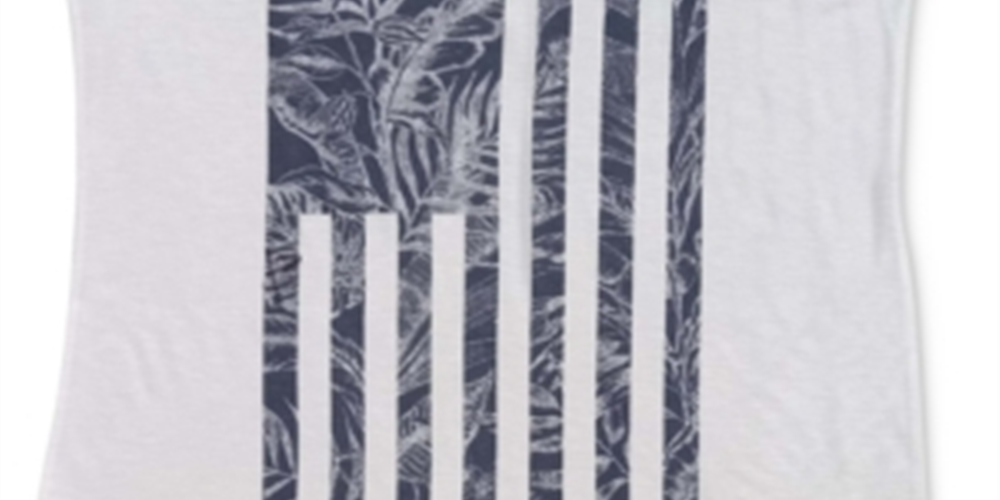 Style & Co Women's Tropical Flag Graphic T-Shirt White Size Small