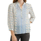 Lucky Brand Women's Megan Floral Popover Shirt  White Size X-Small