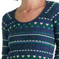 Lucky Brand Women's Fair Isle Thermal Top Green Size Large