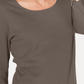 Karen Scott Women's Cotton 3/4 Sleeve Top  Brown Size Small