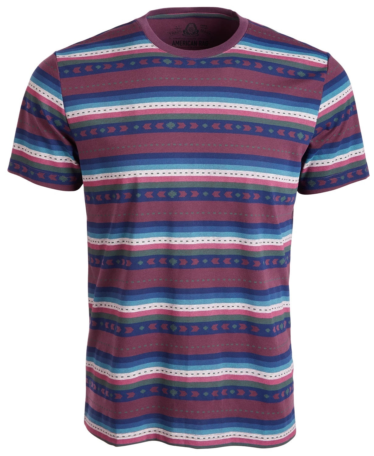 American Rag Men's Aztec Print Crew T-Shirt Red Size XX-Large
