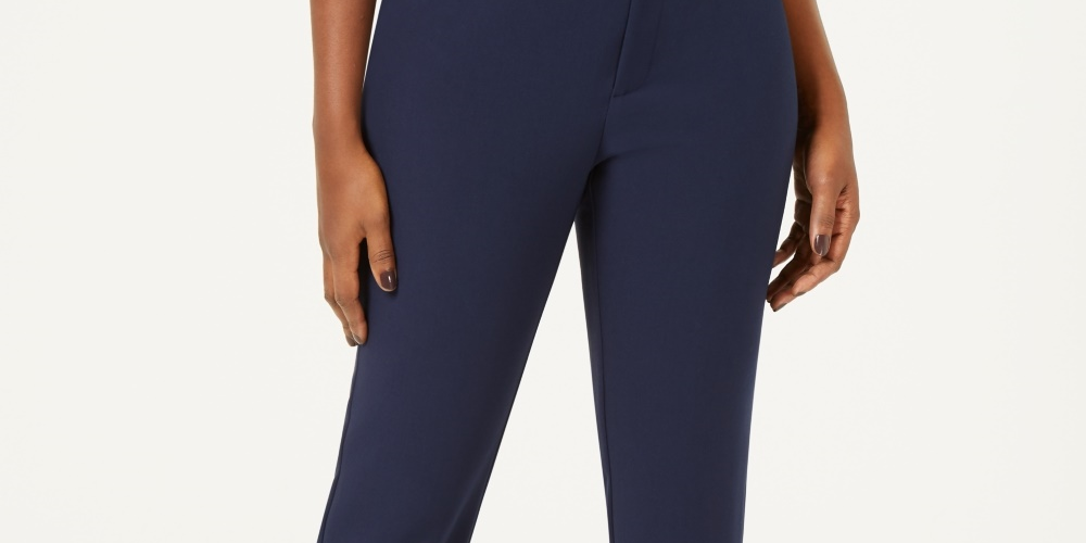 Charter Club Women's Newport Straight Leg Pants  Blue Size 12