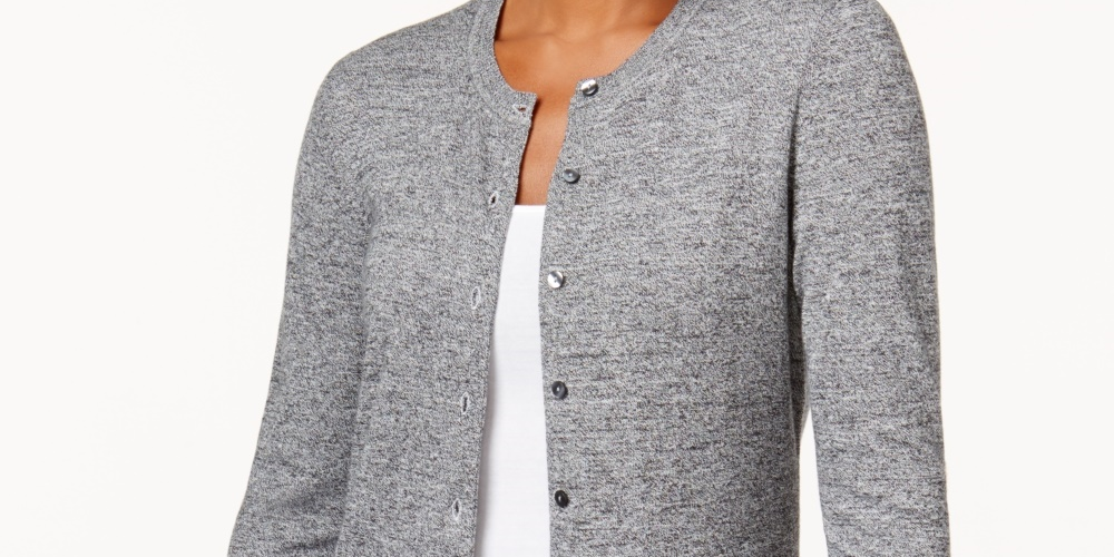 Karen Scott Women's Button Down Cardigan White Size Large