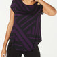 Alfani Women's Printed T-Shirt Purple Size Small