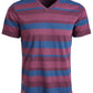 American Rag Men's Striped V Neck T-Shirt Wine Multi Size Medium