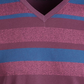 American Rag Men's Striped V Neck T-Shirt Wine Multi Size Medium