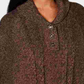 Karen Scott Women's Textured Short Sleeve Collared Poncho Sweater Red Size Small