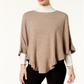 Karen Scott Women's Asymmetric Ruffled Poncho Brown Size S/M