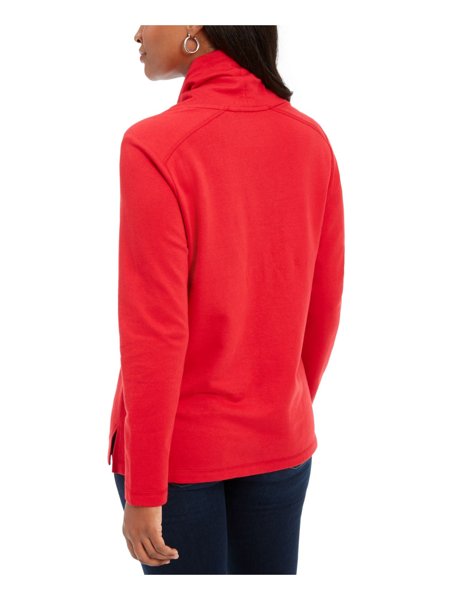Karen Scott Women's Heather Long Sleeve Turtle Neck Blouse Top Red Size Petite Large