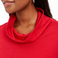 Karen Scott Women's Heather Long Sleeve Turtle Neck Blouse Top Red Size Petite Large