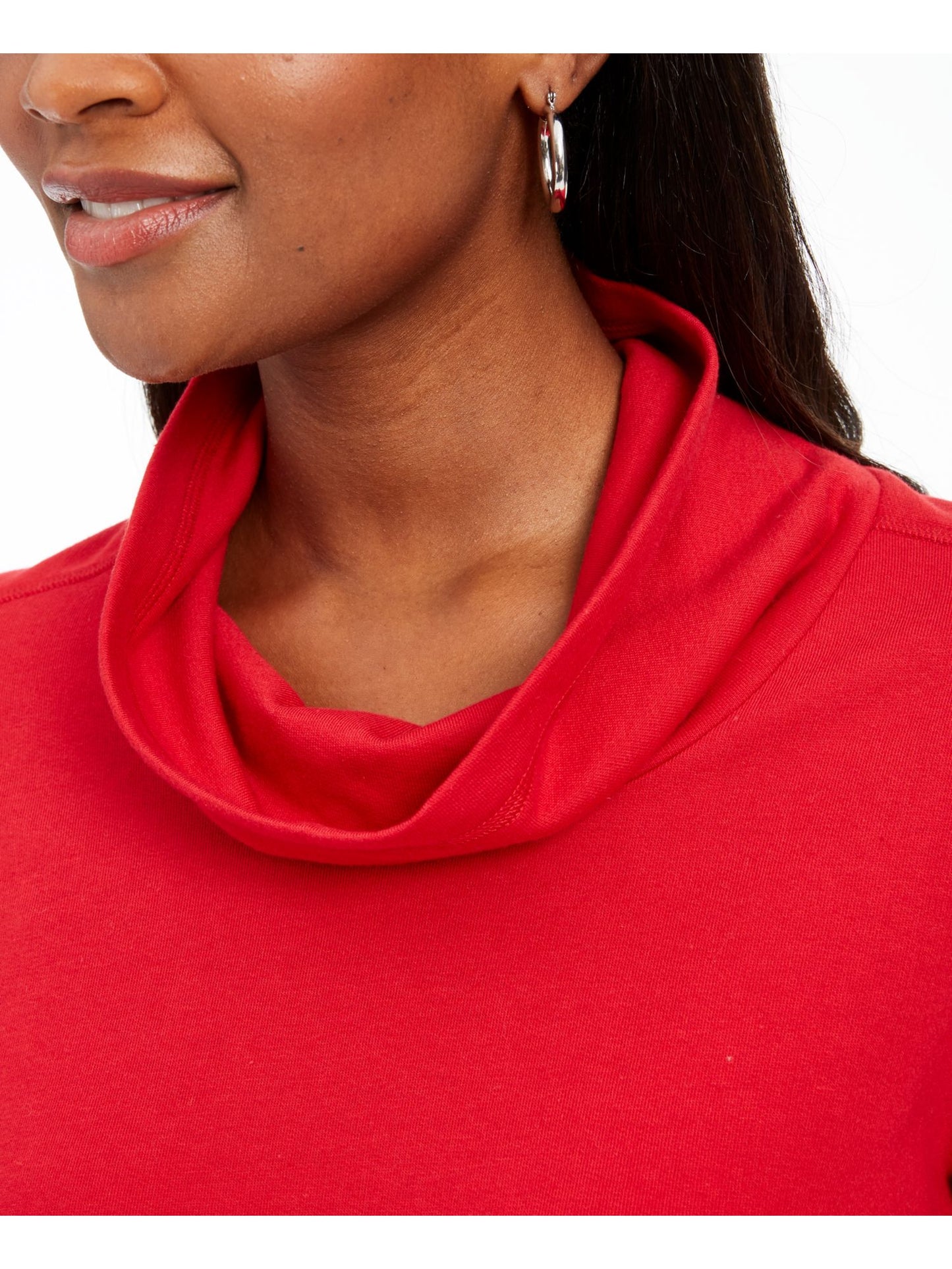 Karen Scott Women's Heather Long Sleeve Turtle Neck Blouse Top Red Size Petite Large