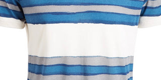 American Rag Men's V Neck Watermark Striped T-Shirt White Size Large