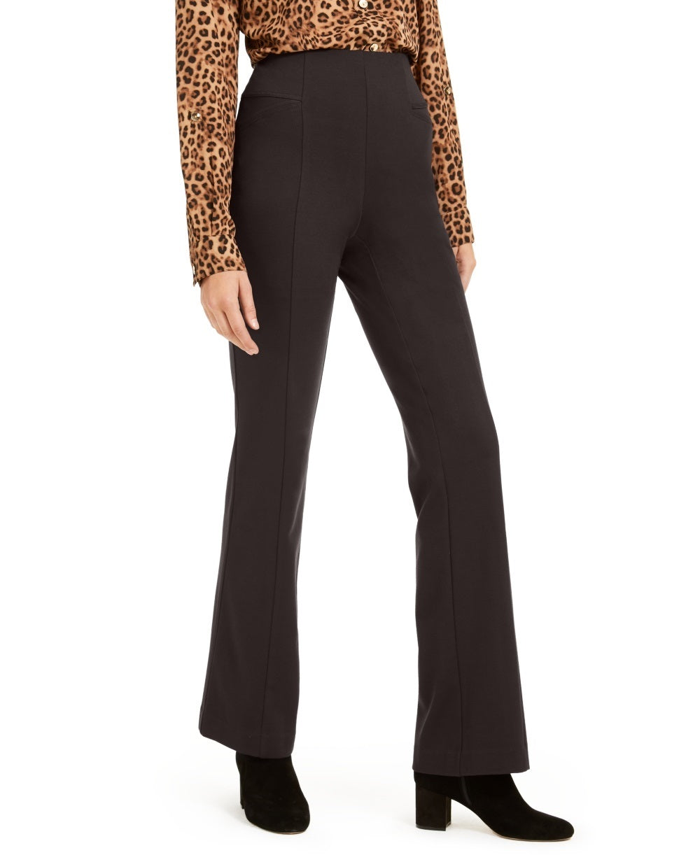INC International Concepts Women's High Waist Curvy Fit Bootcut Ponte Pants Brown Size 6