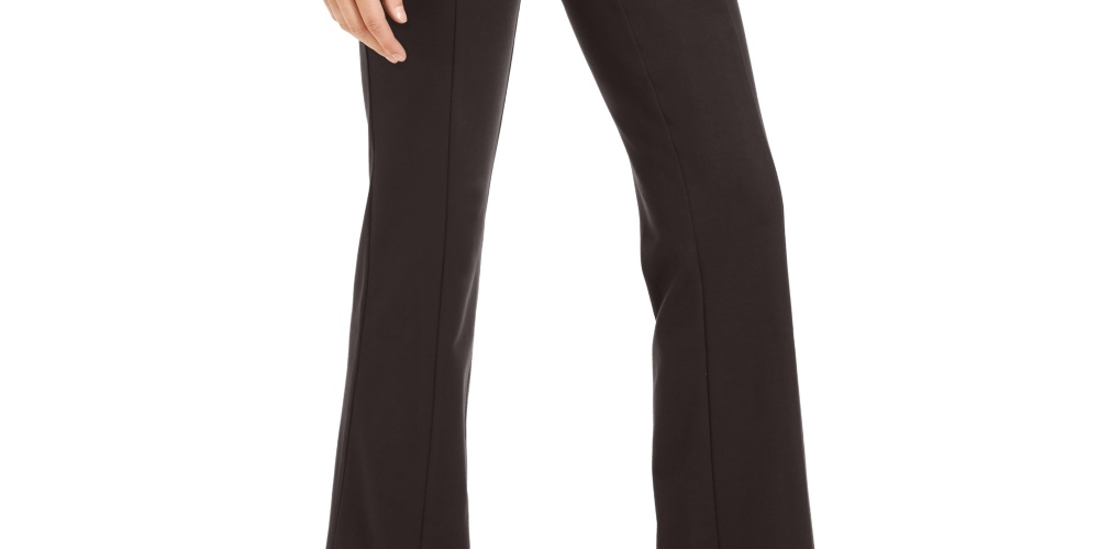INC International Concepts Women's High Waist Curvy Fit Bootcut Ponte Pants Brown Size 6