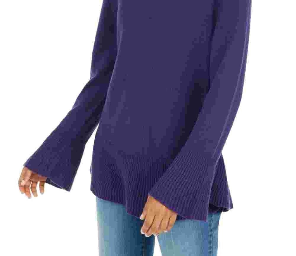 Style & Co Women's Ruffle Hem Knit Sweater  Purple Size Medium