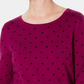 Karen Scott Women's Printed 3/4 Sleeve Sweater Past Red Size Petite Small