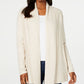 Karen Scott Women's Textured Open Cardigan Oatmeal Size Petite Small