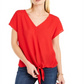 INC International Concepts Women's Tie Front Top Red Size Petite XL