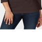 Karen Scott Women's Cotton Henley Top Brown Size Small