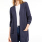 Maison Jules Women's Open Front Cardigan Sweater  Blue Size Small