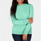Karen Scott Women's Cable Knit Crewneck Sweater Aqua Size Petite L