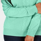 Karen Scott Women's Cable Knit Crewneck Sweater Aqua Size Petite L