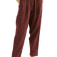Free People Women's Margate Pleated Trousers Wine Size Large