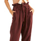 Free People Women's Margate Pleated Trousers Wine Size Large