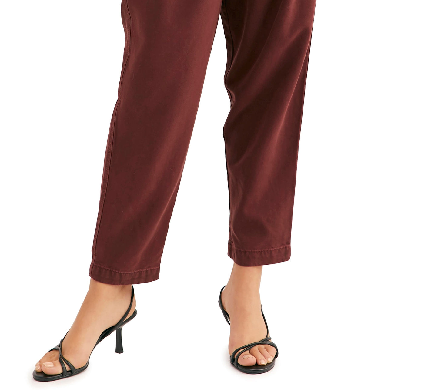 Free People Women's Margate Pleated Trousers Wine Size Large