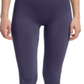 DKNY Women's High Rise Perforated Leggings-Dark Purple Size X-Large