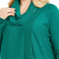 JM Collection Women's Lace Up Cowlneck Sweater Green Size 1X